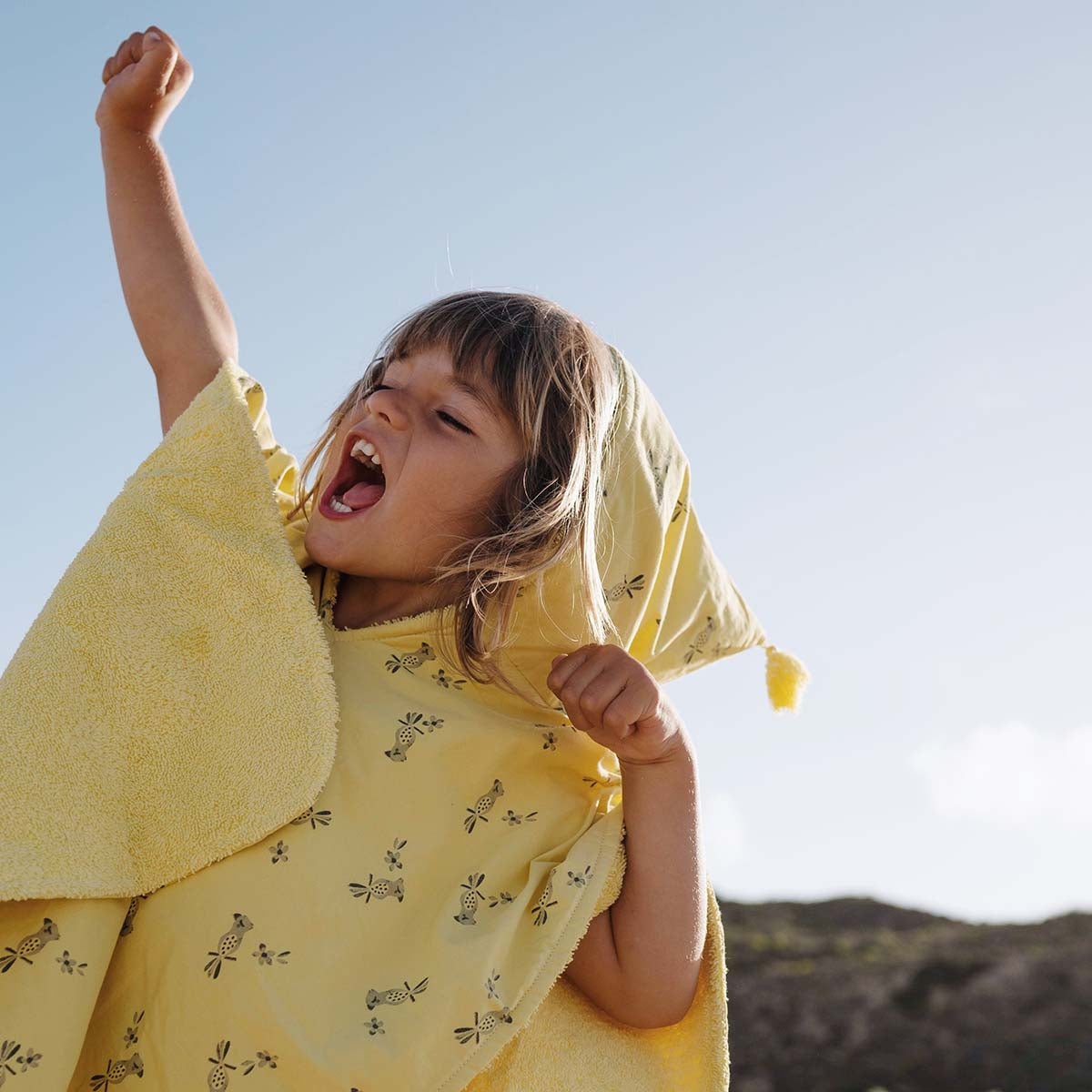 Poncho de bain - Pepito Perroquet Jaune