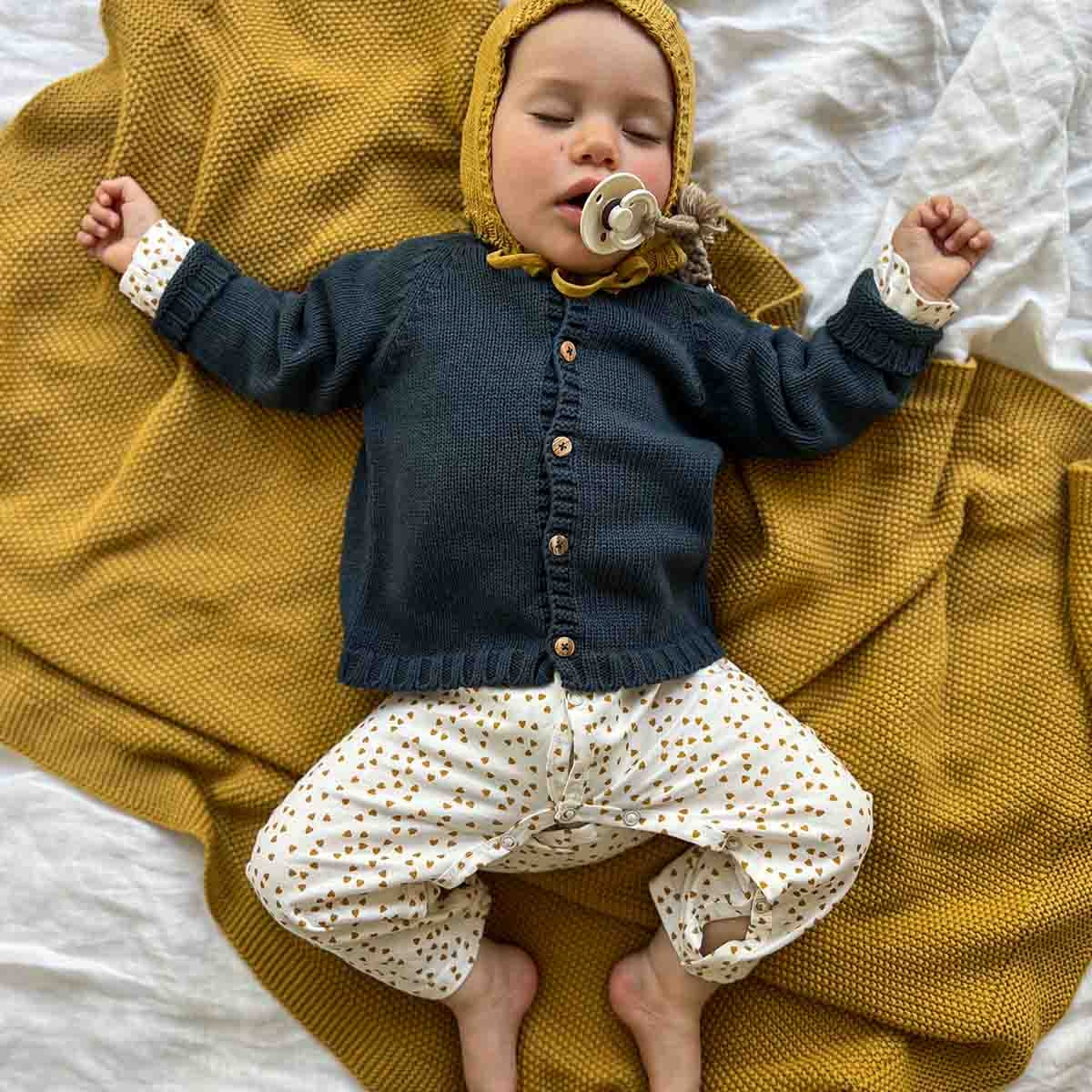 Pajamas - Pia Mini heart Mustard