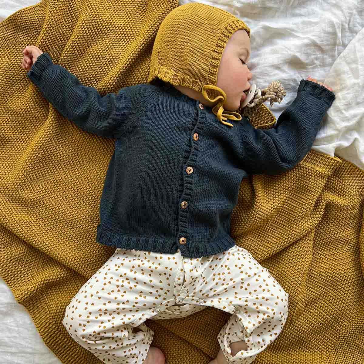 Pajamas - Pia Mini heart Mustard