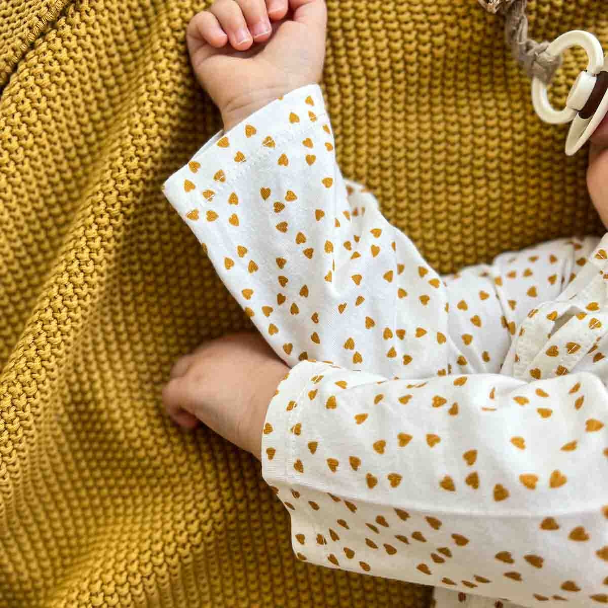 Pajamas - Pia Mini heart Mustard