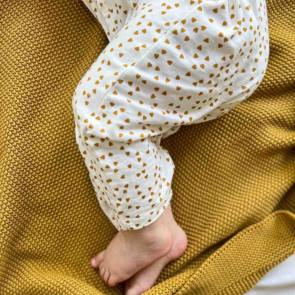 Pajamas - Pia Mini heart Mustard