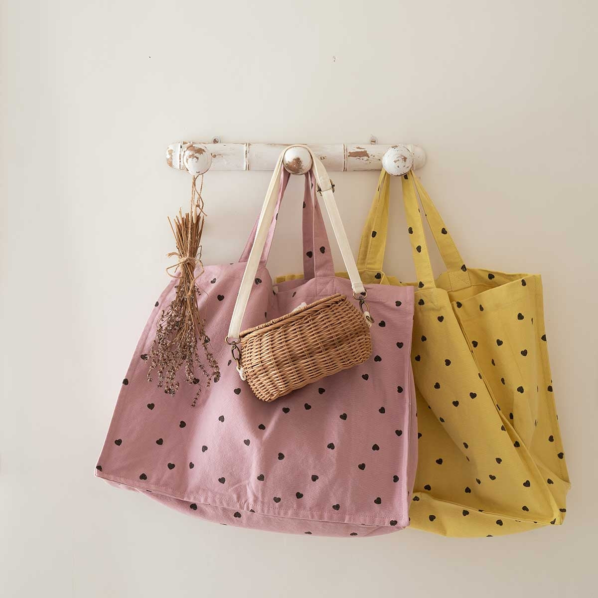 Tote bag - Lemon yellow Heart