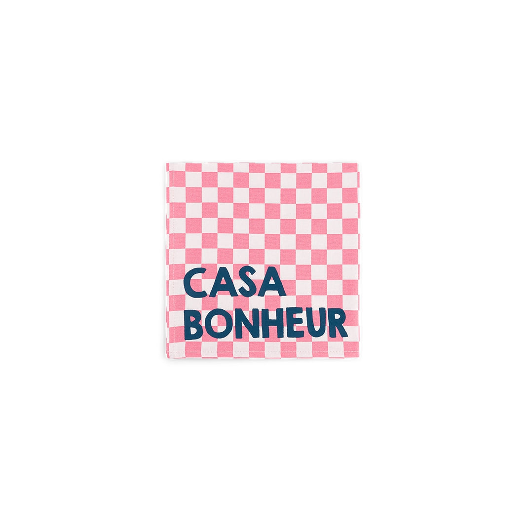 Pack of 2 napkins - Josephine Checkerboard Strawberry Casa bonheur