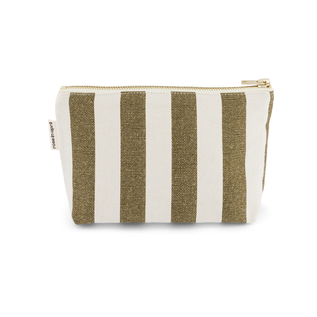 Trousse - Sofia Rayures Olive / Greige