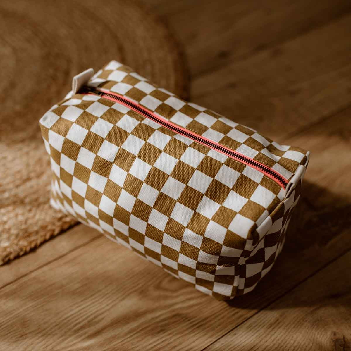 Wash bag - Vic Checkerboard Caramel