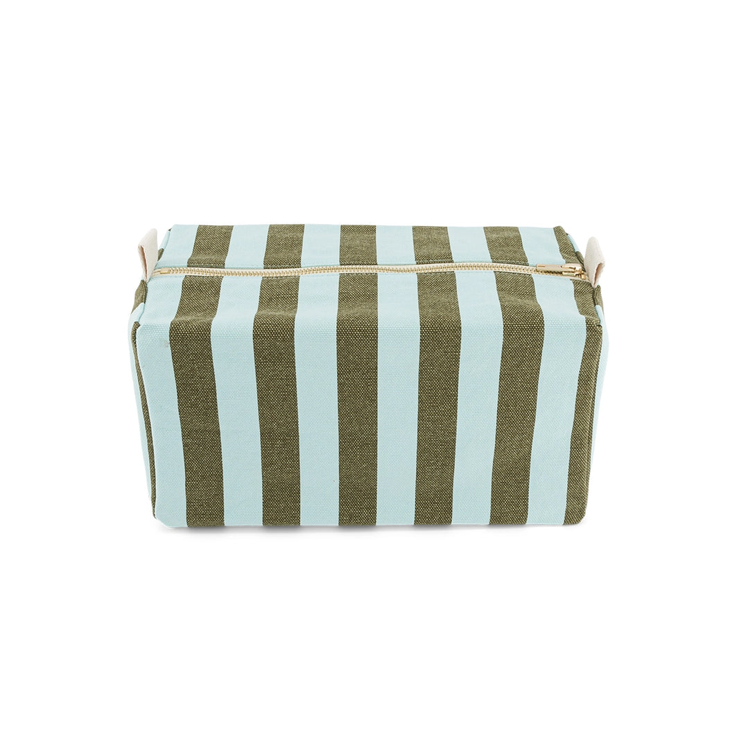 Trousse de toilette - Vic Rayures Aqua / Olive